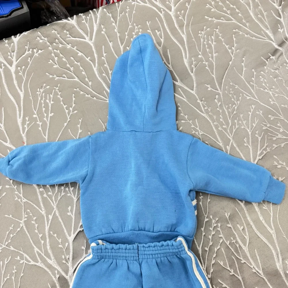 Vintage ShirTees Blue Acrilan Tracksuit Set 9 Mnths Made in USA Zip Hoodie Pants